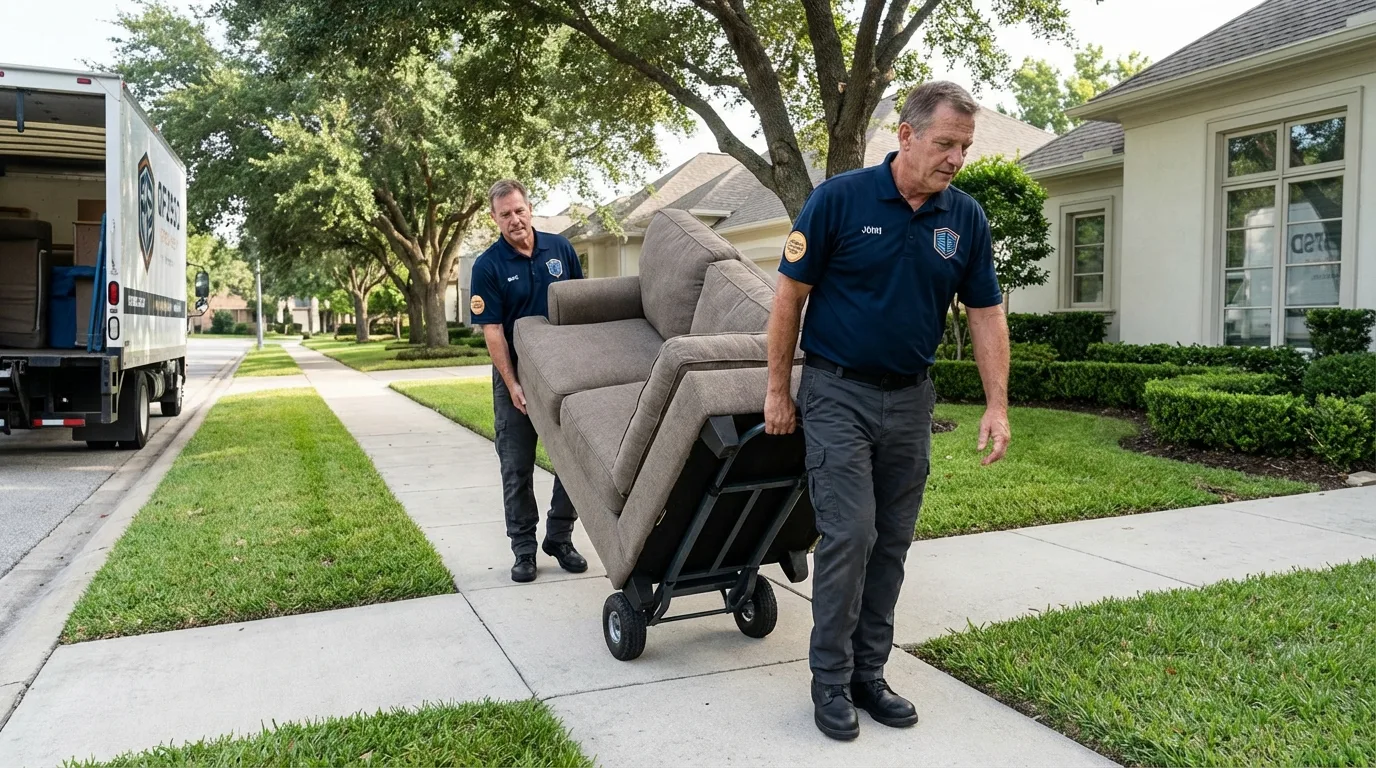Local residential moving crew loading furniture in San Lorenzo, CA