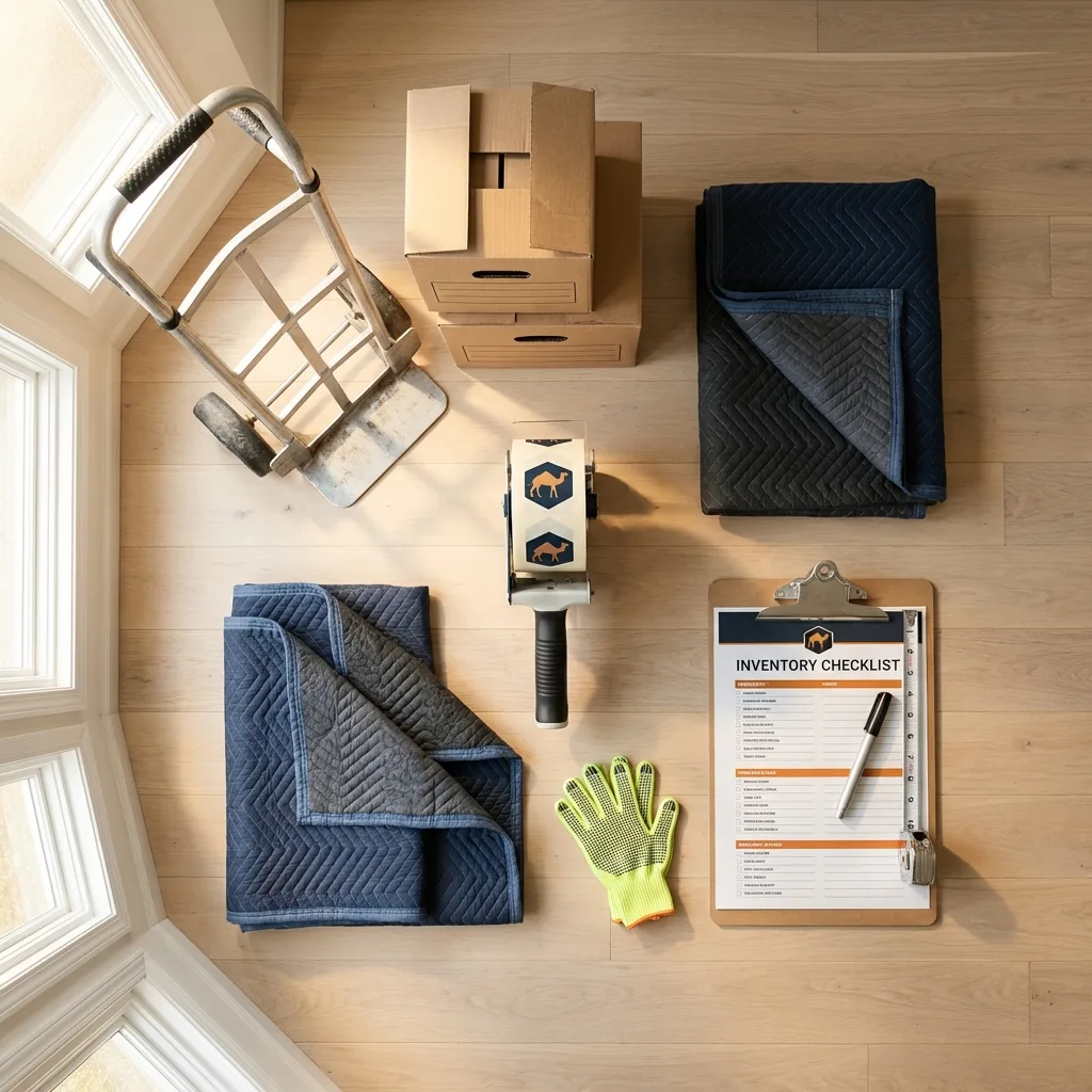 Professional moving supplies and packing materials layout for San Lorenzo residential relocations