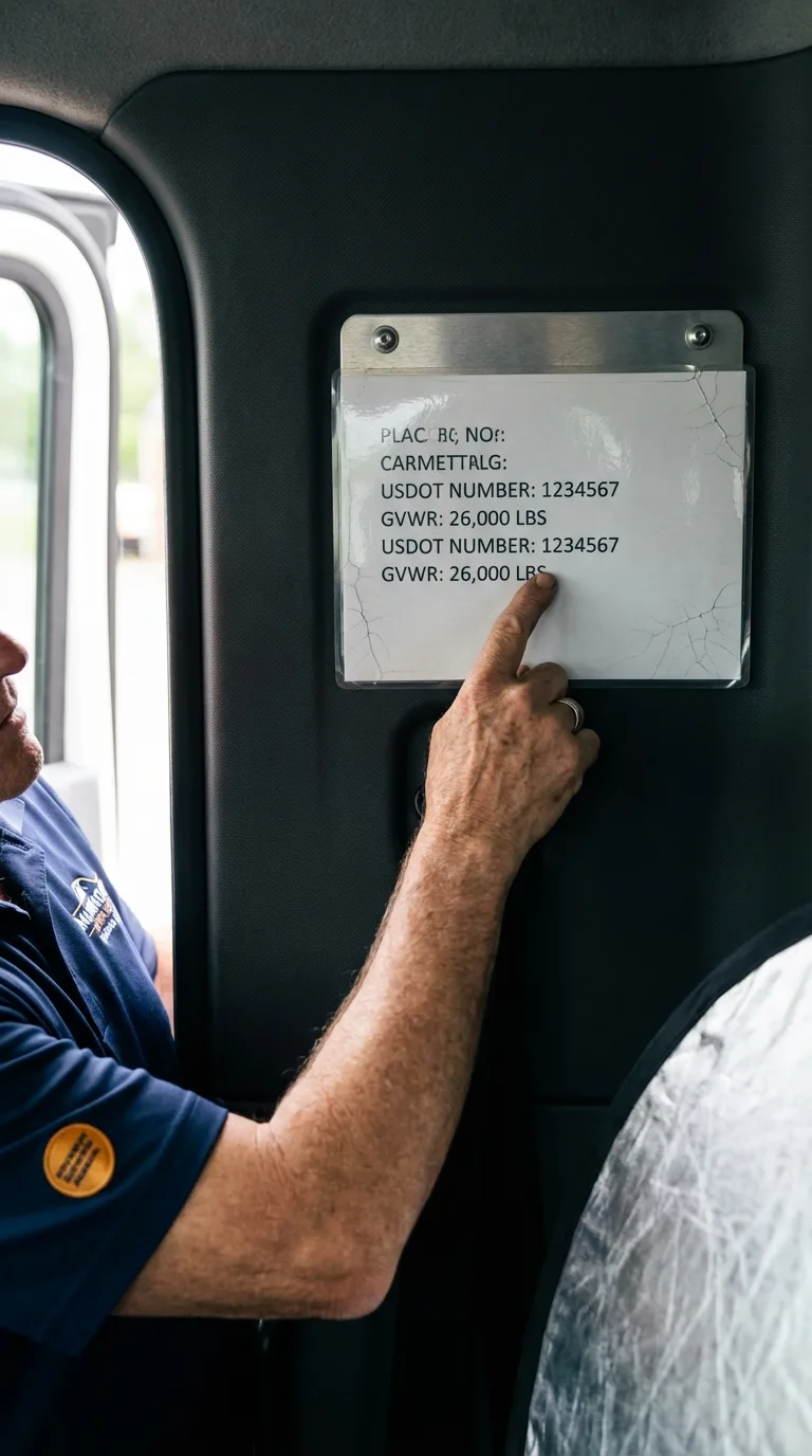 USDOT licensing placard verification in San Lorenzo